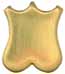 Inlay, Large Shield,
0.46" by 0.54", brass 0.040" thick